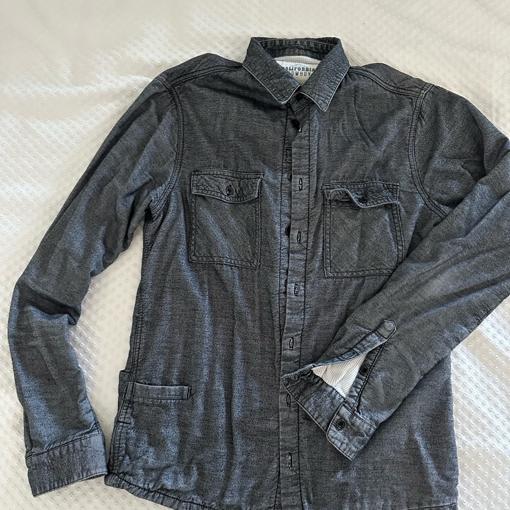 California cowboy shirt, with hidden beer pocket.